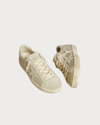 GOLDEN GOOSE Women’s Super - Star with gray suede star and Swarovski crystal mesh | 黃金鵝 女款 Super - Star 搭配灰色麂皮星星與施華洛世奇水晶網布(灰色) - LondonKelly 英國名牌代購