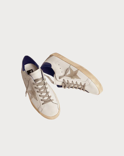 GOLDEN GOOSE Women's Super - Star with suede star and blue heel tab | 女款 Super - Star 搭配麂皮星星与蓝色后跟标签(蓝色) - LondonKelly 英国名牌代购