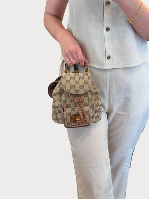 GUCCI Bamboo Backpack GG Canvas(Mini/Brown) - LONDONKELLY 英國名牌代購