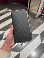 GUCCI Men’s GG Supreme Zip Around Long Wallet(Grey) - LONDONKELLY 英國名牌代購