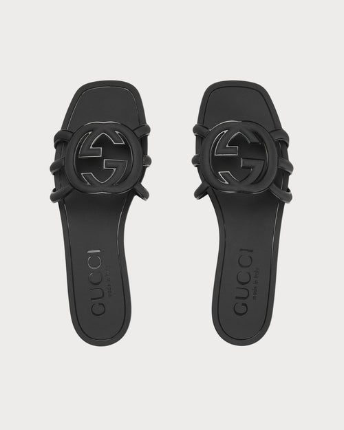 GUCCI Women's Interlocking G Slide Sandal | 古驰 橡胶拖鞋 (多色) - LondonKelly 英国名牌代购