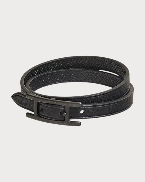 HERMES Men's Behapi Double Tour Bracelet | 爱马仕 男仕手带 (全黑色) - LONDONKELLY 英国名牌代购