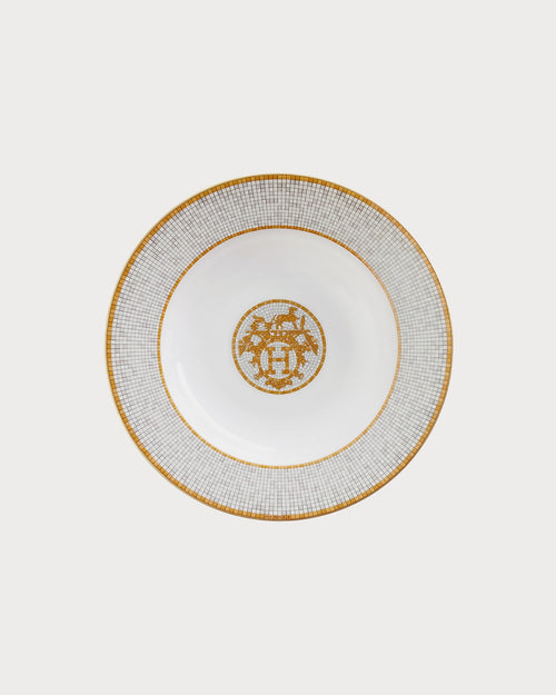 HERMES Mosaique Au 24 Gold Soup Plate | 愛馬仕 餐具盤子兩隻 (金色) - LondonKelly 英國名牌代購