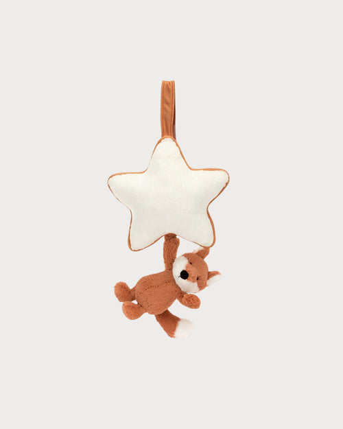JELLYCAT Bashful Fox Cub Musical Pull | 害羞的狐狸幼崽音乐拉力 (啡色) - LondonKelly 英国名牌代购