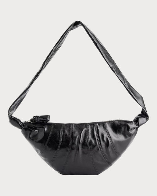 LEMAIRE Men's Croissant Medium Leather Cross - Body Bag | 男仕牛角包手袋 (中码/黑色) - LONDONKELLY 英国名牌代购