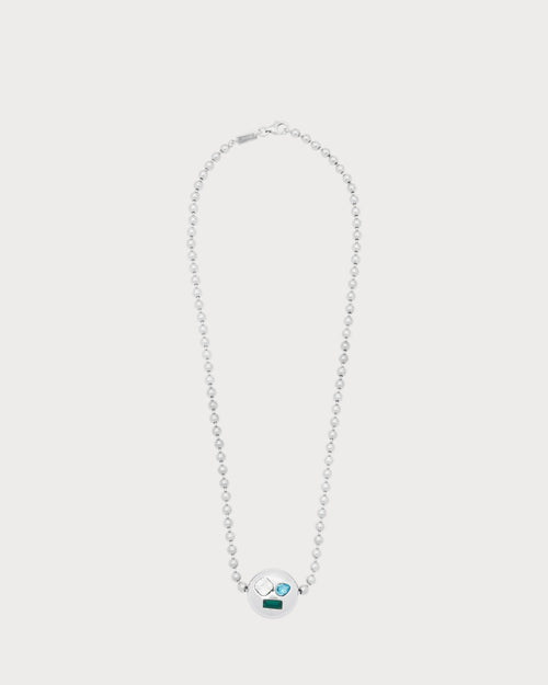 LOEWE Anagram Pebble Necklace in Sterling Silver and Crystals | 罗意威 颈链 (多色) - LondonKelly 英国名牌代购