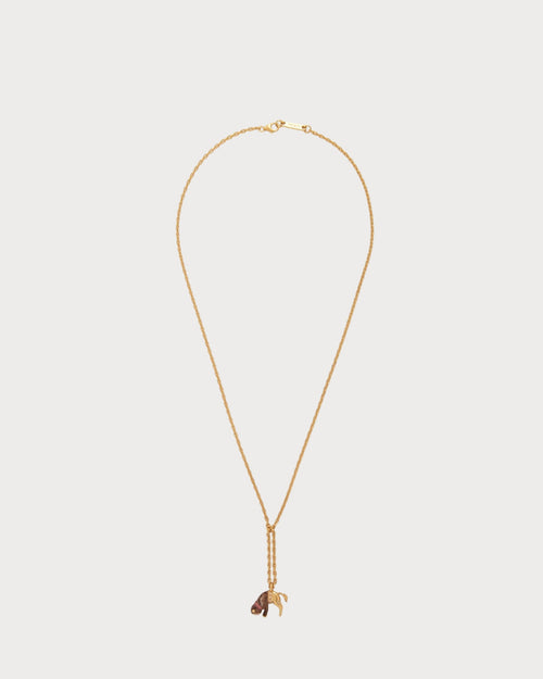 LOEWE Dangling Monkey Necklace in Sterling Silver Enamel and Crystals | 罗意威 颈链 (金色) - LondonKelly 英国名牌代购