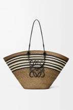 LOEWE Large Anagram Basket in Iraca Palm and Calfskin | 羅意威 草編袋 (深綠色) - LondonKelly 英國名牌代購