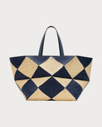 LOEWE Men's XXL Puzzle Fold Tote in Raffia | 罗意威 男仕草编袋 (蓝色) - LONDONKELLY 英国名牌代购
