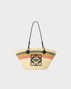 Loewe Small Anagram basket in Iraca Palm and Calfskin | 罗意威 草编袋 (啡色) - LondonKelly 英国名牌代购