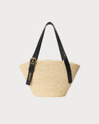 Loewe Small Punch Hole Basket in Raffia and Calfskin | 罗意威 草编篮 (啡色) - LondonKelly 英国名牌代购