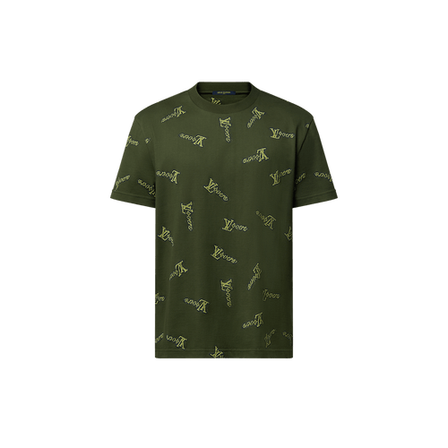 LOUIS VUITTON 1AGJYR Men's Jacquard Cotton T-Shirt | 路易威登 男仕上衣 (綠色) - LondonKelly 英國名牌代購