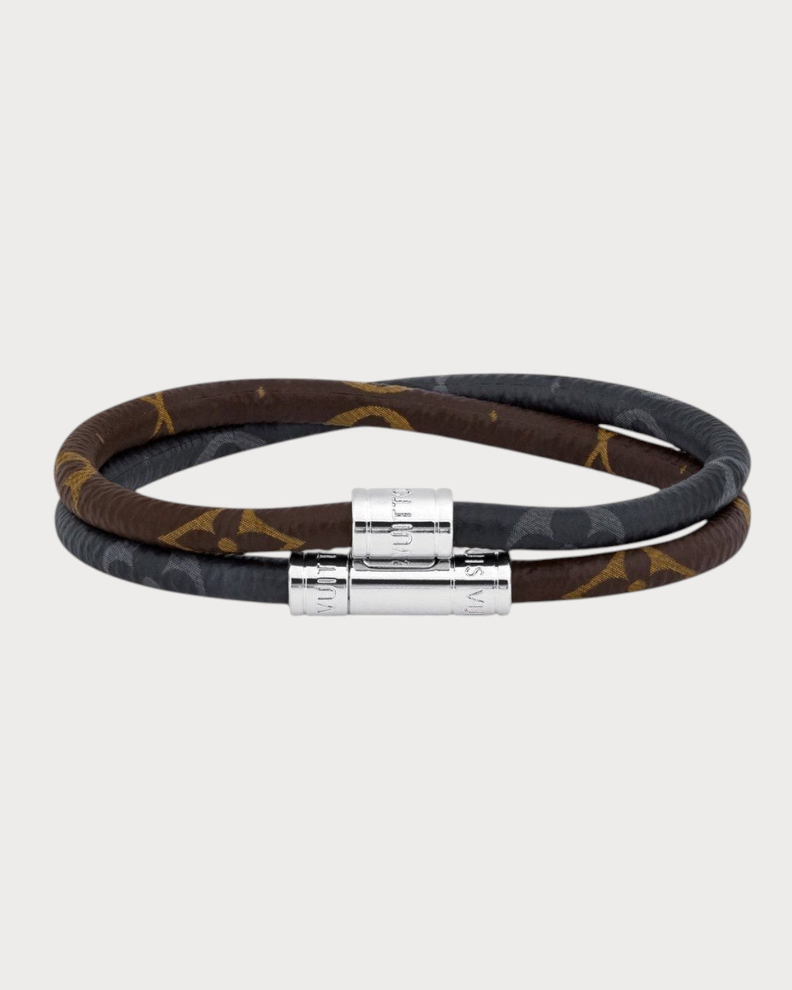 LOUIS VUITTON M8154E Keep It Double Leather Bracelet(Brown