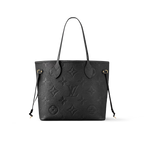LOUIS VUITTON M45685 Neverfull MM Tote Bag Monogram Empreinte Leather | 路易威登 手提袋 (Black)