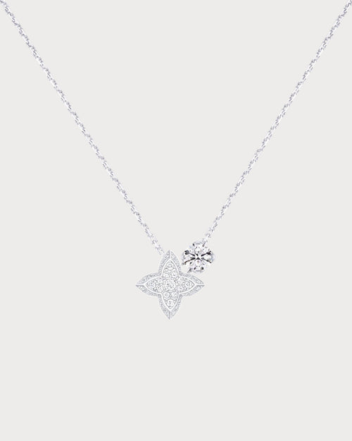 LOUIS VUITTON Q03000 LV Diamonds Double Pendant, Round Brilliant Cut | 路易威登 颈链 (银色) - LONDONKELLY 英国名牌代购