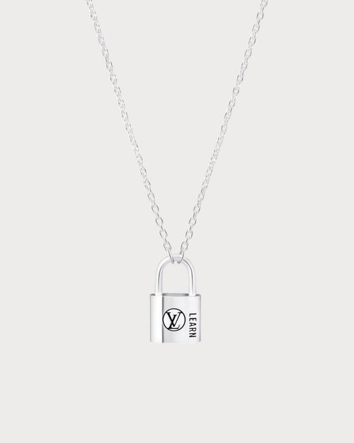 LOUIS VUITTON Q03273 Silver Lockit Pendant, Sterling Silver Black Laquered | 路易威登 颈链 (银色) - LONDONKELLY 英国名牌代购