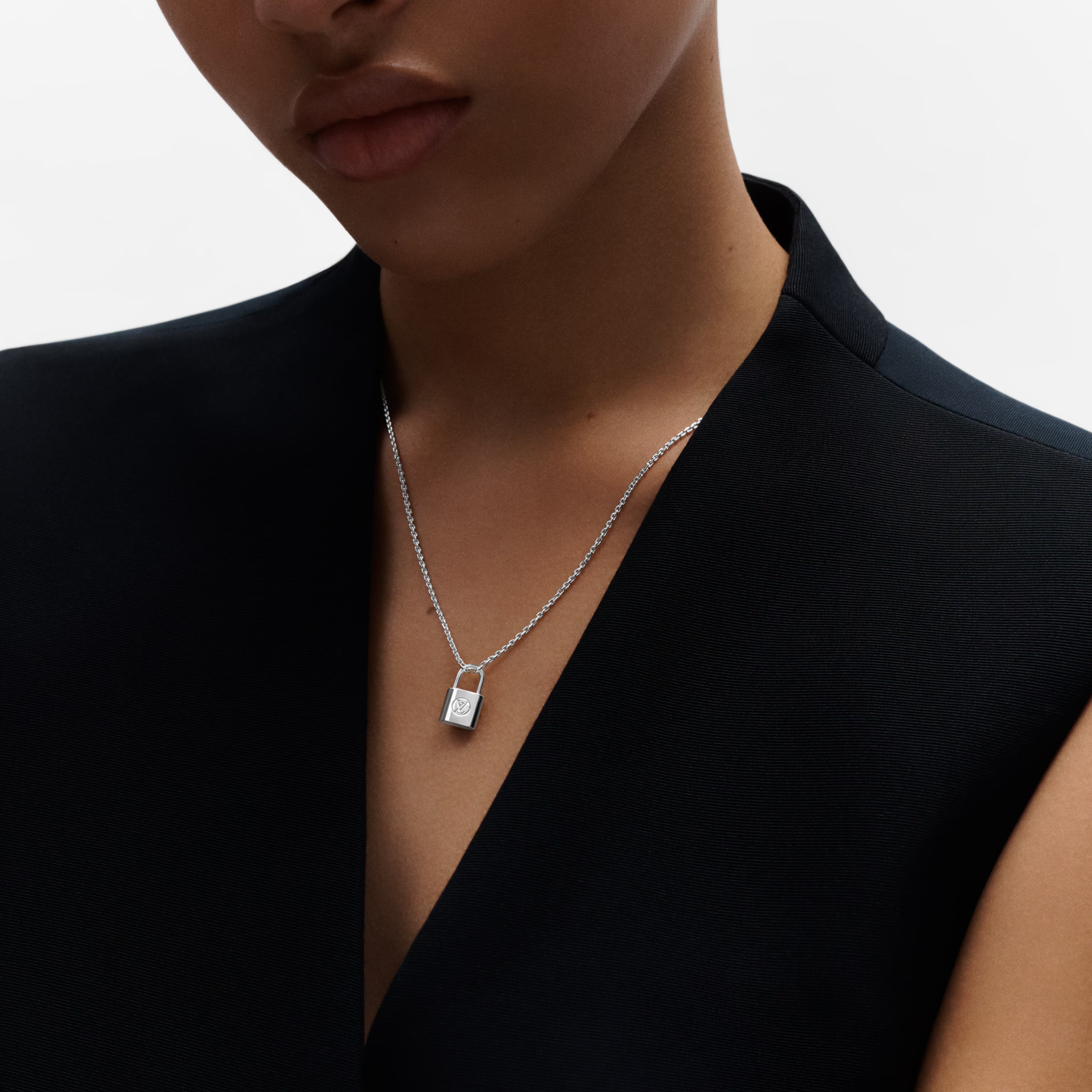 LOUIS VUITTON Q93559 Silver Lockit Pendant, Sterling(Silver 