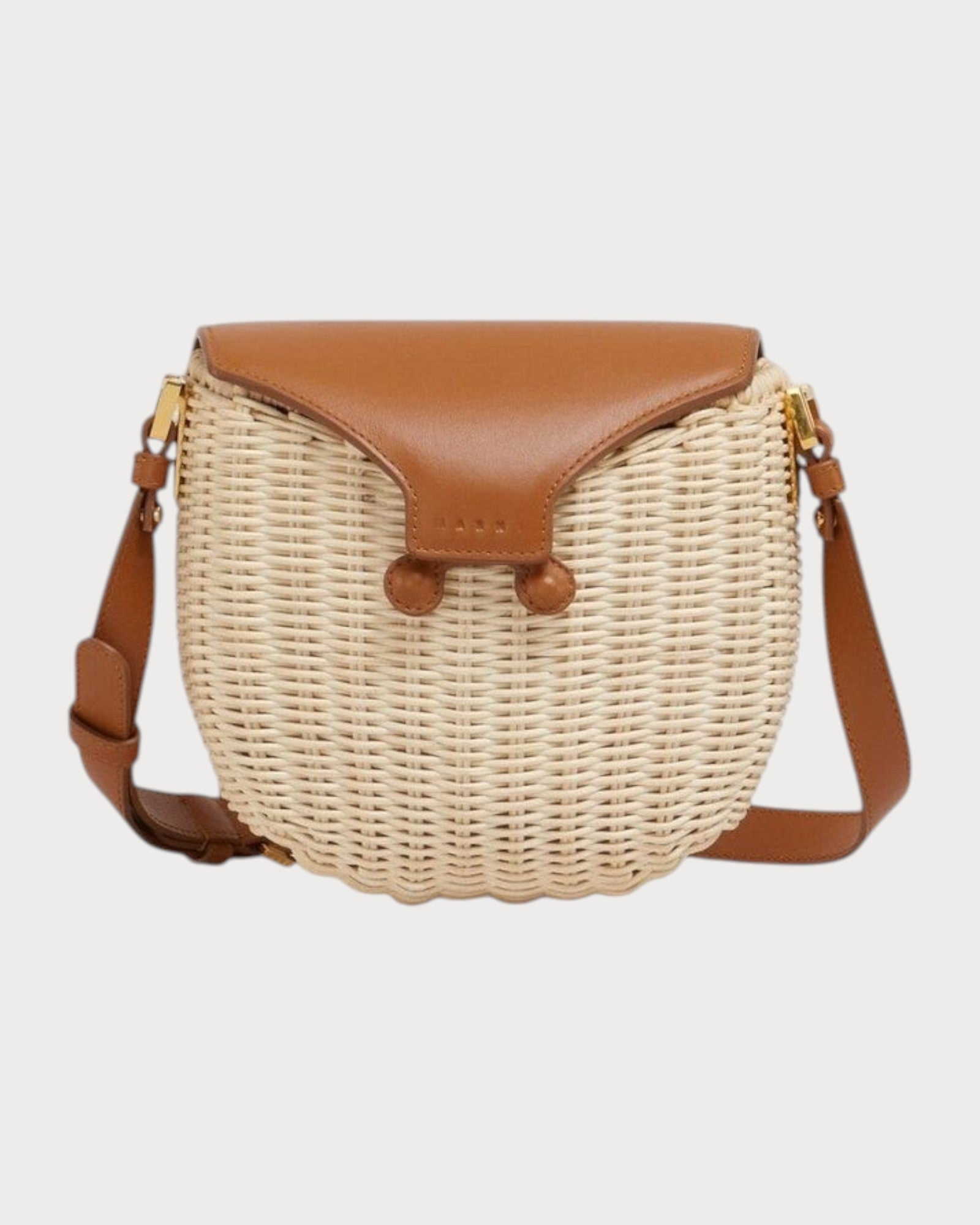 MARNI ショルダーバッグ UNI ブラウン/ナチュラル MARNI Natural Rattan Midollino Crossbody Bag(Brown) | LONDONKELLY