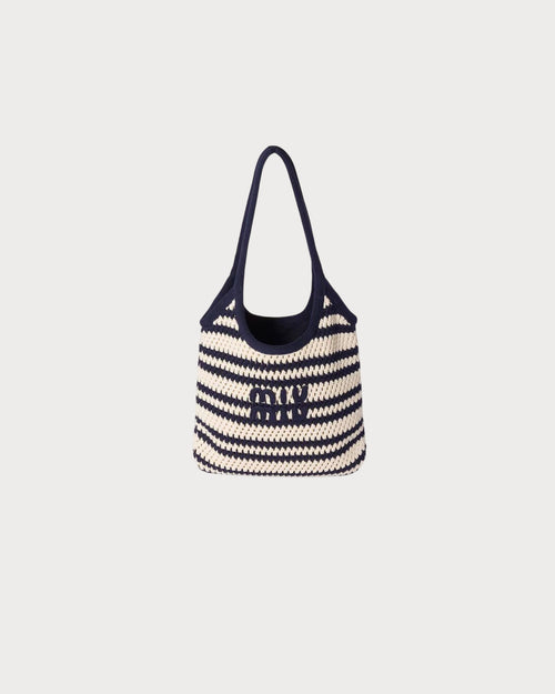 MIU MIU Ivy Crochet Tote Bag | 繆繆 草編袋 (藍白色) - LondonKelly 英國名牌代購