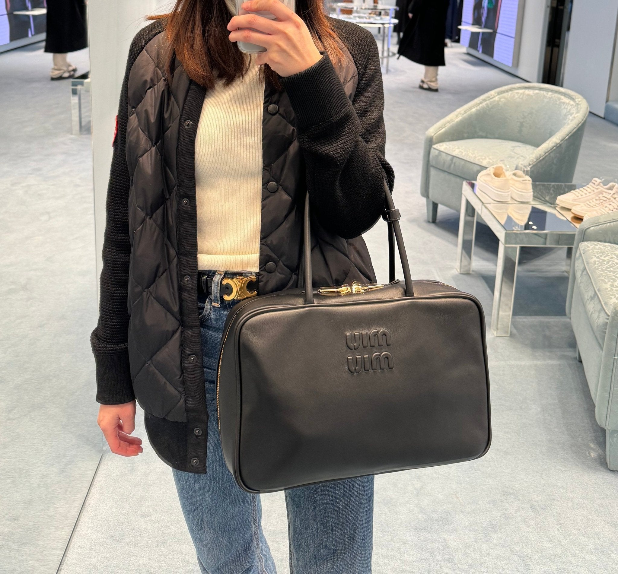 MIU MIU ブラック ケース MIU MIU Leather Top Handle Bag(Black) | LONDONKELLY – LONDONKELLY