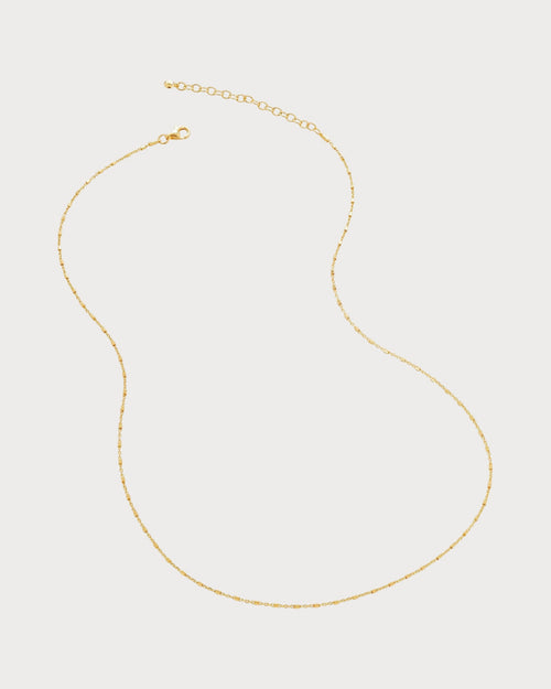 MONICA VINADER 18ct Yellow Gold - Plated Vermeil Sterling - Silver Station Chain Necklace | 頸鏈 (金色) - LondonKelly 英國名牌代購