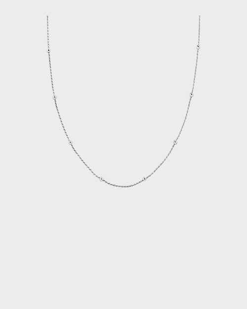 MONICA VINADER Beaded Rope 18ct Yellow Gold Vermeil Chain Necklace | 頸鏈 (銀色) - LondonKelly 英國名牌代購