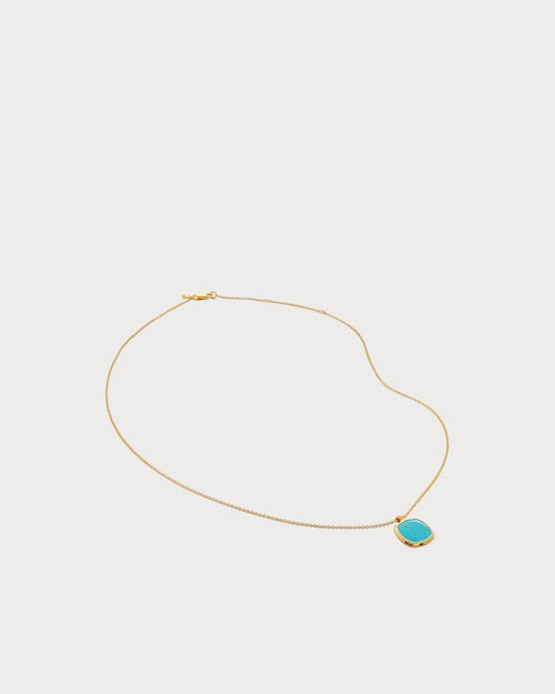 MONICA VINADER Delphi 18ct Yellow Gold - Plated Vermeil and Turquoise Pendant Necklace | 頸鏈 (藍綠色) - LondonKelly 英國名牌代購