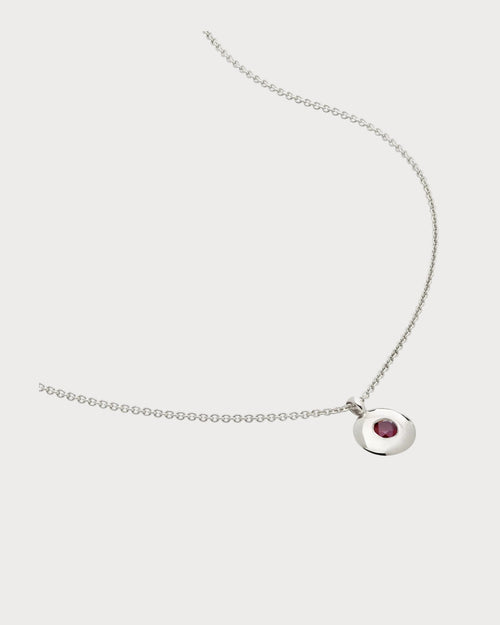 MONICA VINADER January Birthstone Sterling - Silver and Red Garnet Necklace | 頸鏈 (銀色) - LondonKelly 英國名牌代購