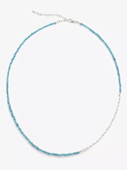 MONICA VINADER Mini Nugget Sterling - Silver and Turquoise Beaded Necklace | 頸鏈 (藍色) - LondonKelly 英國名牌代購