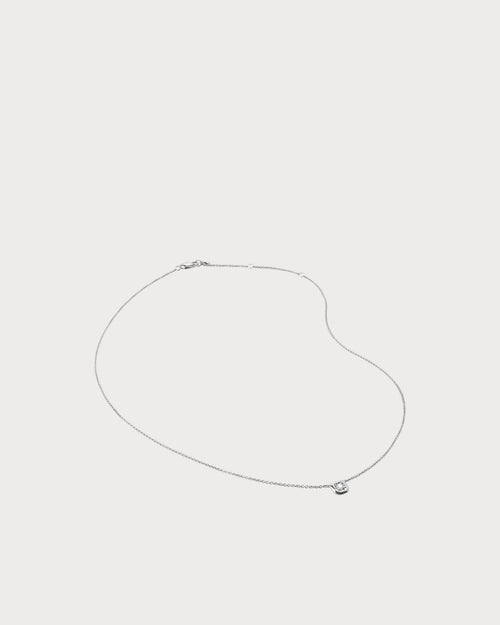 MONICA VINADER Solitaire Sterling - Silver and 0.06ct Lab - Grown Diamond Necklace | 頸鏈 (銀色) - LondonKelly 英國名牌代購