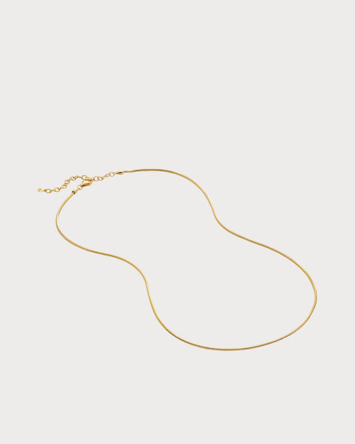 MONICA VINADER Thin Snake 18ct Yellow Gold - Plated Vermeil Sterling - Silver Necklace | 頸鏈 (金色) - LondonKelly 英國名牌代購