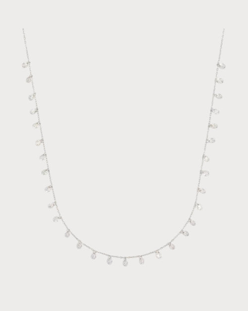 PERSEE White Gold and Diamond 31 - Stone Danae Chain Necklace | 白金鑽石31顆石達娜伊鏈鍊頸鏈 (白金) - LondonKelly 英國名牌代購