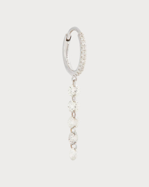 PERSEE White Gold and Diamond Circle Single Hoop Earring | 白金鑽石圓圈單圈耳環 (白金款) - LondonKelly 英國名牌代購