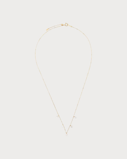 PERSEE Yellow Gold and Diamond 5 - Stone Danae Necklace | 黄金钻石五颗石颈链 (金色) - LondonKelly 英国名牌代购
