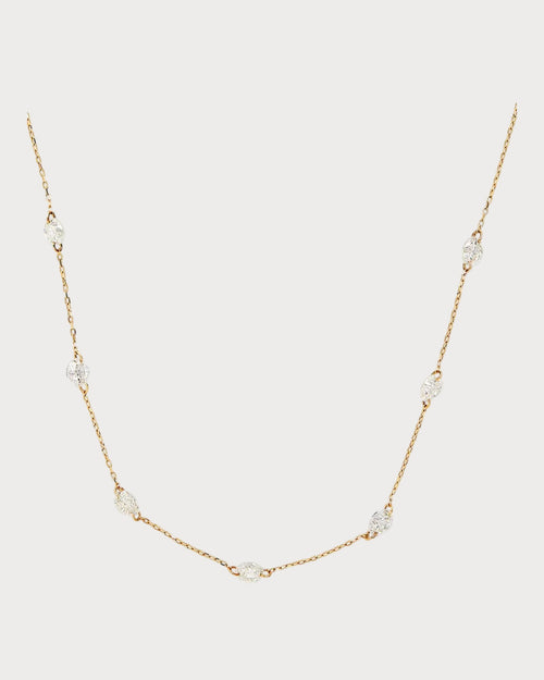 PERSEE Yellow Gold and Diamond 7 - Stone Danae Necklace | 黄金钻石七颗石颈链 (黄金) - LondonKelly 英国名牌代购