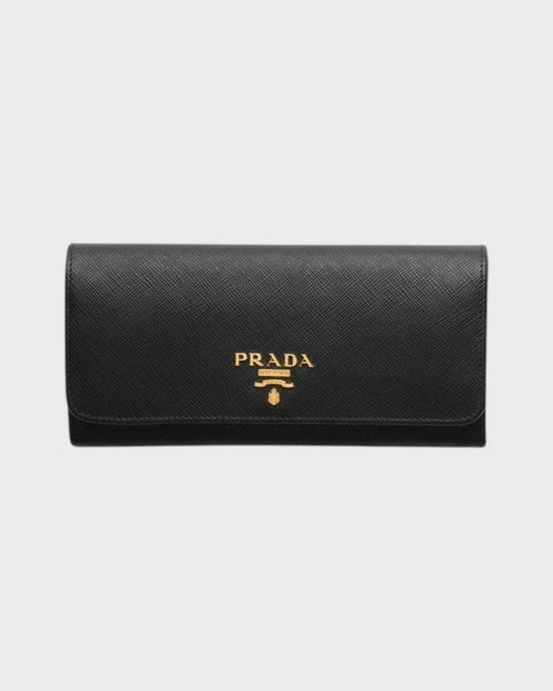 PRADA 1MH132 Large Saffiano Leather Wallet | 普拉达 长银包 (黑色) - LONDONKELLY 英国名牌代购