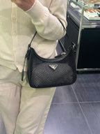 PRADA 1N204X Re-Edition Mesh and Leather Bag(Black) - LONDONKELLY 英國名牌代購