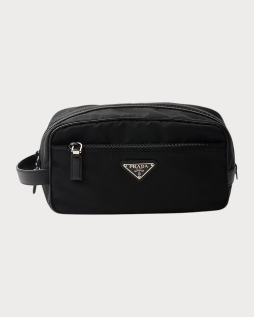 PRADA 2NA819 Men's Re - Nylon and Saffiano Leather Travel Pouch Black | 普拉达 男仕旅行收纳袋 (黑色) - LONDONKELLY 英国名牌代购