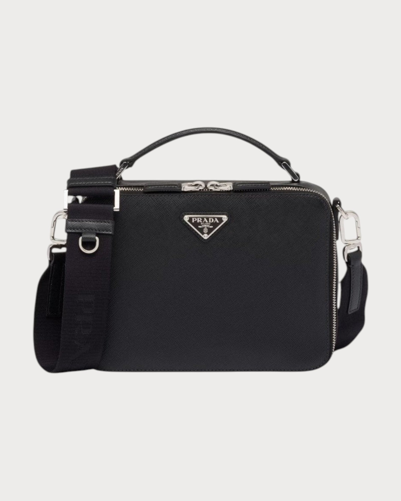 PRADA サフィアーノ トラベル 2VH069 NERO PRADA 2VH069 Men's Brique Saffiano Leather Bag(Medium/2 Colors