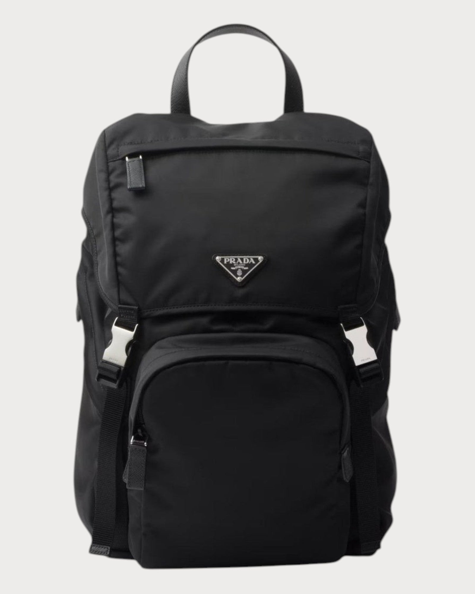 ビーランド◎ PRADA Re-Nylon バックパック 2VZ135 PRADA 2VZ135 Re-Nylon and Saffiano Leather Backpack(Black