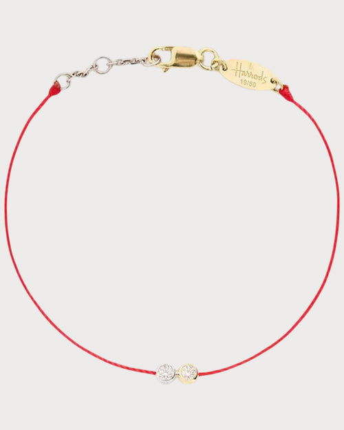 REDLINE 20th Anniversary Two - Tone Gold and Diamond Thread Bracelet | 紅繩 手鍊(紅色) - LONDONKELLY 英國名牌代購