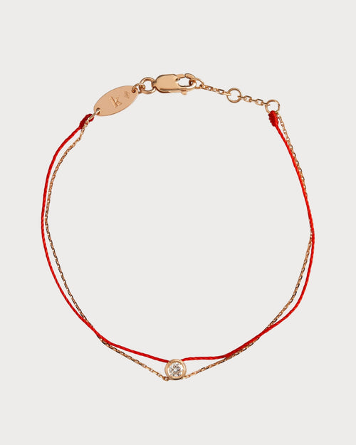 REDLINE Rose Gold and Diamond Pure Elegant Bracelet | 紅繩 手鏈 (0.1CT/玫瑰金) - LondonKelly 英國名牌代購
