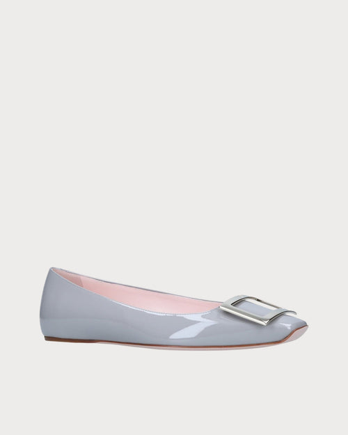 ROGER VIVIER Patent Trompette Ballerinas | RV 平底鞋 (灰色亮皮) - LondonKelly 英国名牌代购