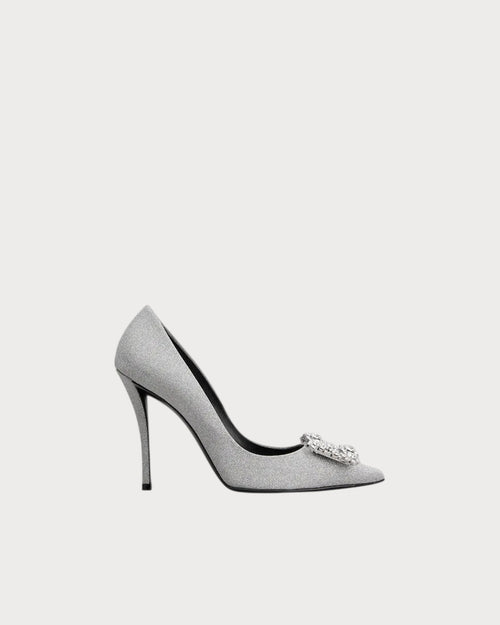 ROGER VIVIERE Efflorescence Pumps in Glitter | RV 亮片材質高跟鞋 (銀色) - LondonKelly 英國名牌代購