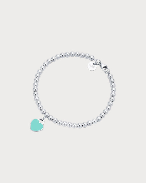 TIFFANY & CO. Return to Tiffany Blue Heart Tag Bead Bracelet in Silver | 蒂芙尼 手鏈 (銀色) - LONDONKELLY 英國名牌代購