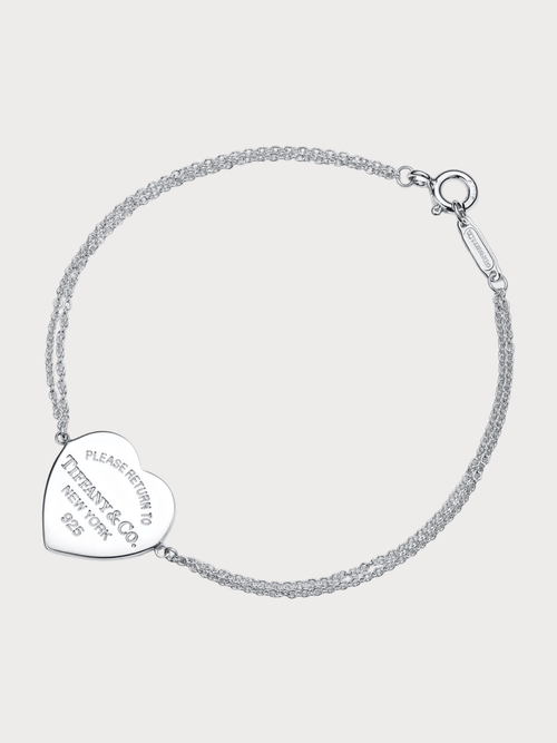 TIFFANY & CO. Return to Tiffany Heart Tag Double Chain Bracelet(Silver) - LONDONKELLY 英國名牌代購