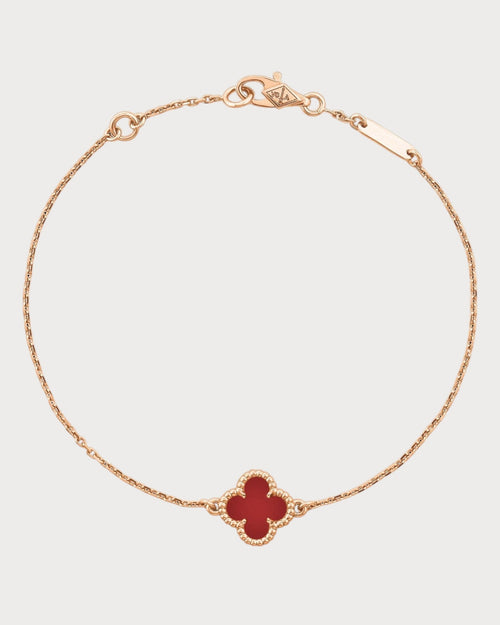 VAN CLEEF & ARPELS Sweet Alhambra Carnelian Bracelet | 梵克雅寶 紅玉髓手鏈 (玫瑰金) - LONDONKELLY 英國名牌代購