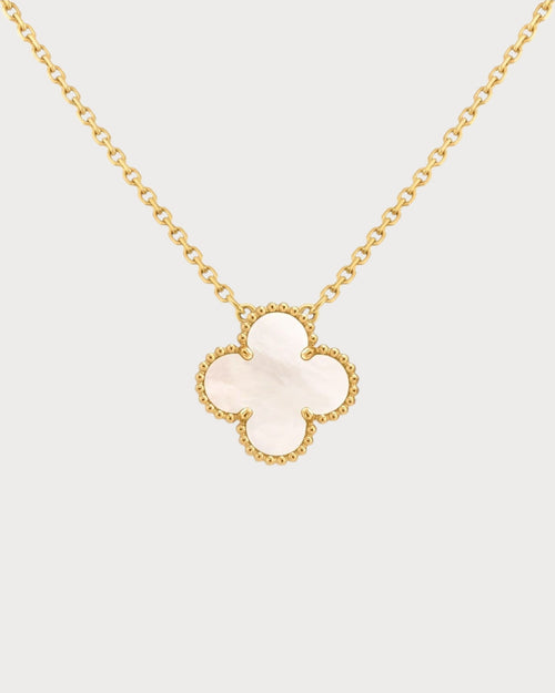 VAN CLEEF & ARPELS Vintage Alhambra White Pendant | 梵克雅寶 白色吊墜 (黃金) - LONDONKELLY 英國名牌代購