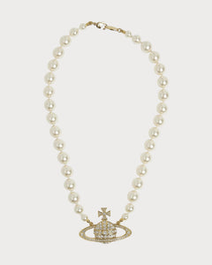 VIVIENNE WESTWOOD Bas Relief Silver - Tone Brass, Pearl and Swarovski Crystal Necklace | 西太后 珍珠颈链 (多色) - LondonKelly 英国名牌代购