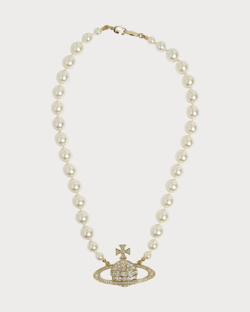 VIVIENNE WESTWOOD Bas Relief Silver - Tone Brass, Pearl and Swarovski Crystal Necklace | 西太后 珍珠颈链 (多色) - LondonKelly 英国名牌代购